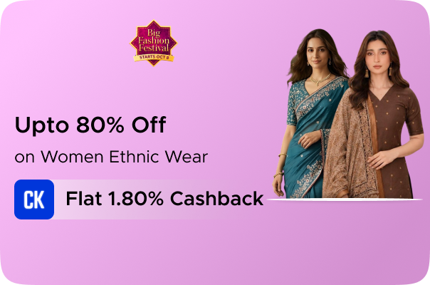 Myntra: Upto 80% Off on Women Ethnic Wear + Flat 1.80% CashKaro Cashback